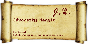 Jávorszky Margit névjegykártya