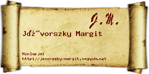 Jávorszky Margit névjegykártya