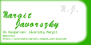 margit javorszky business card